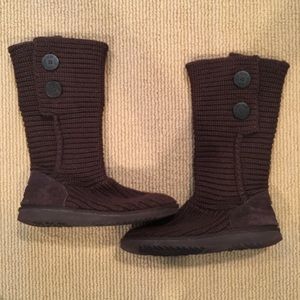 Ugg Australia Brown Knit Candy Triple  Button